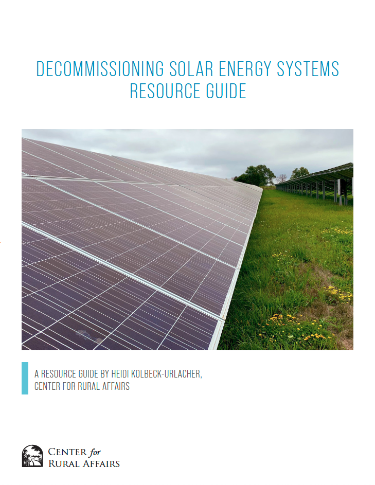 Decommissioning Solar Energy Systems Resource Guide | Center For Rural ...